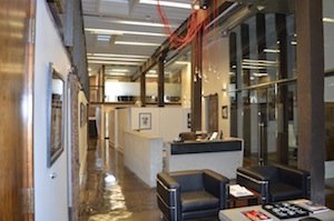 Lobby and Reception Area with View of Small Glass Conference Room 