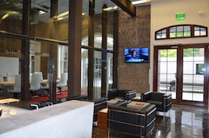 Lobby and Reception Area with View of Large Glass Conference Room 